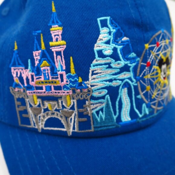 NWT Disneyland Disney Parks Icon Hat Cap Blue Rare Adjustable with Slide Buckle - Picture 2 of 8